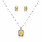 Golden Radiance Halo Chain Pendant Set