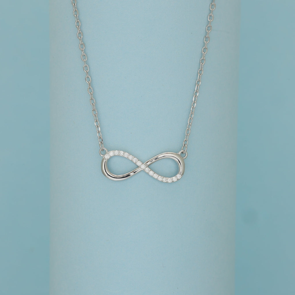 Silver Infinity Diamond Chain Pendant
