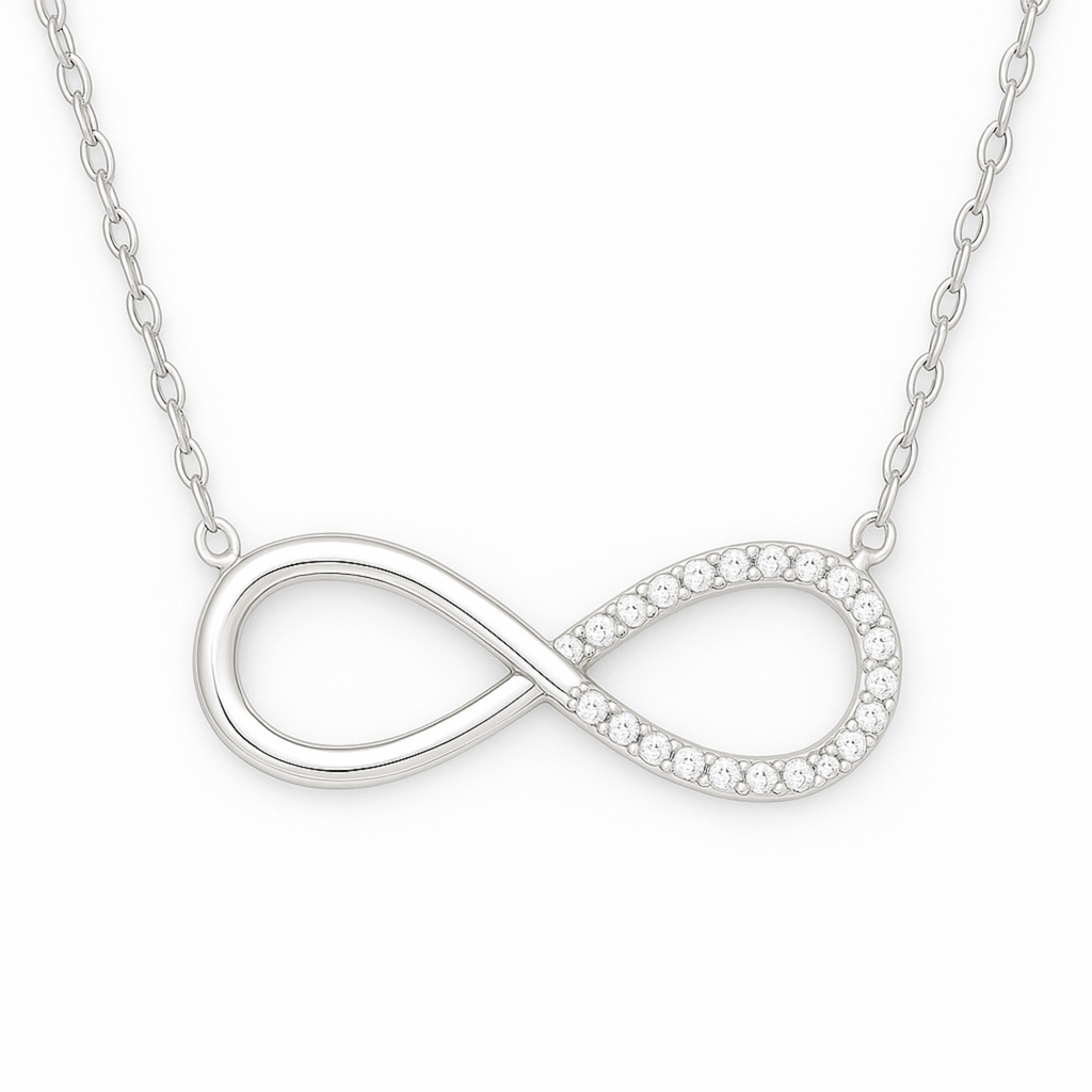 Silver Infinity Diamond Chain Pendant