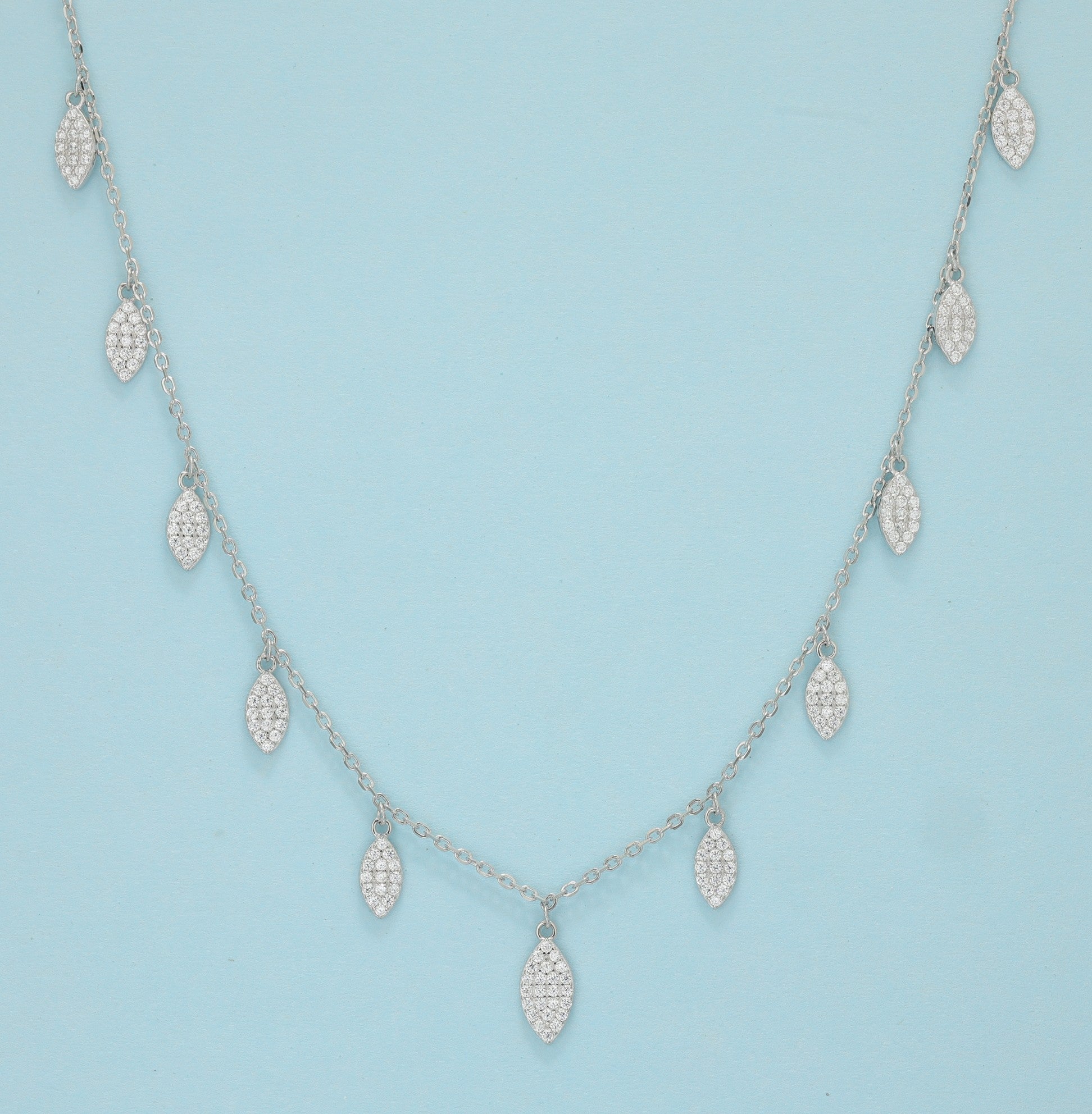 Silver Whispering Leaves Chain Pendant