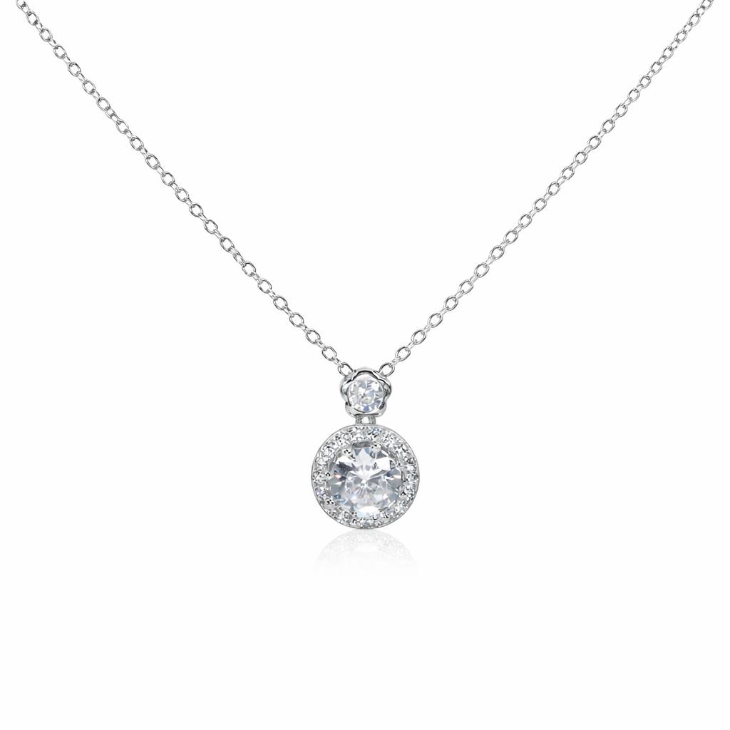 Halo Spark Solitaire Pendant