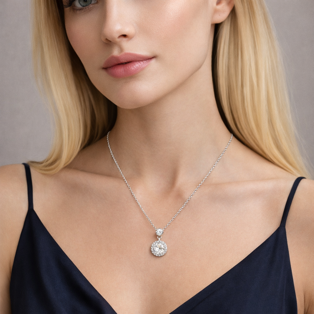 Halo Spark Solitaire Pendant