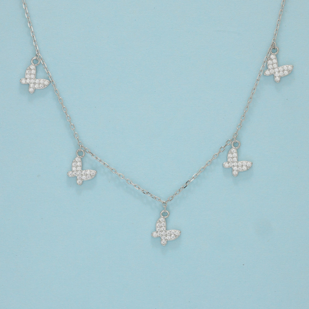 Silver Flutter Five Chain Pendant