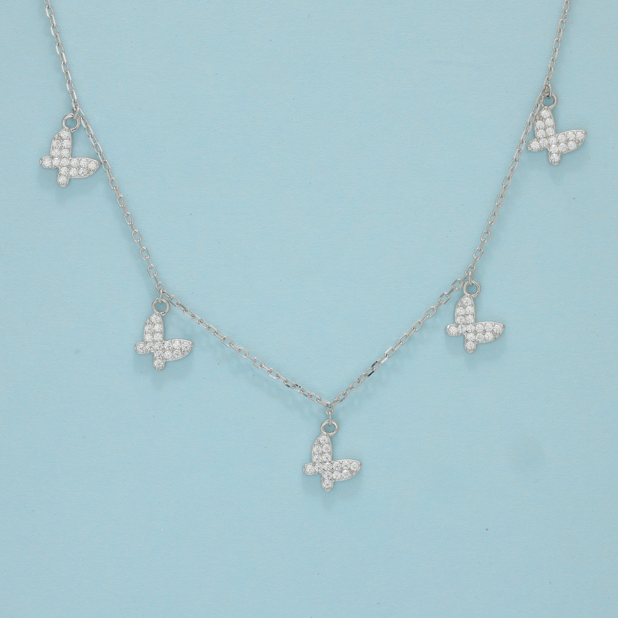 Silver Flutter Five Chain Pendant