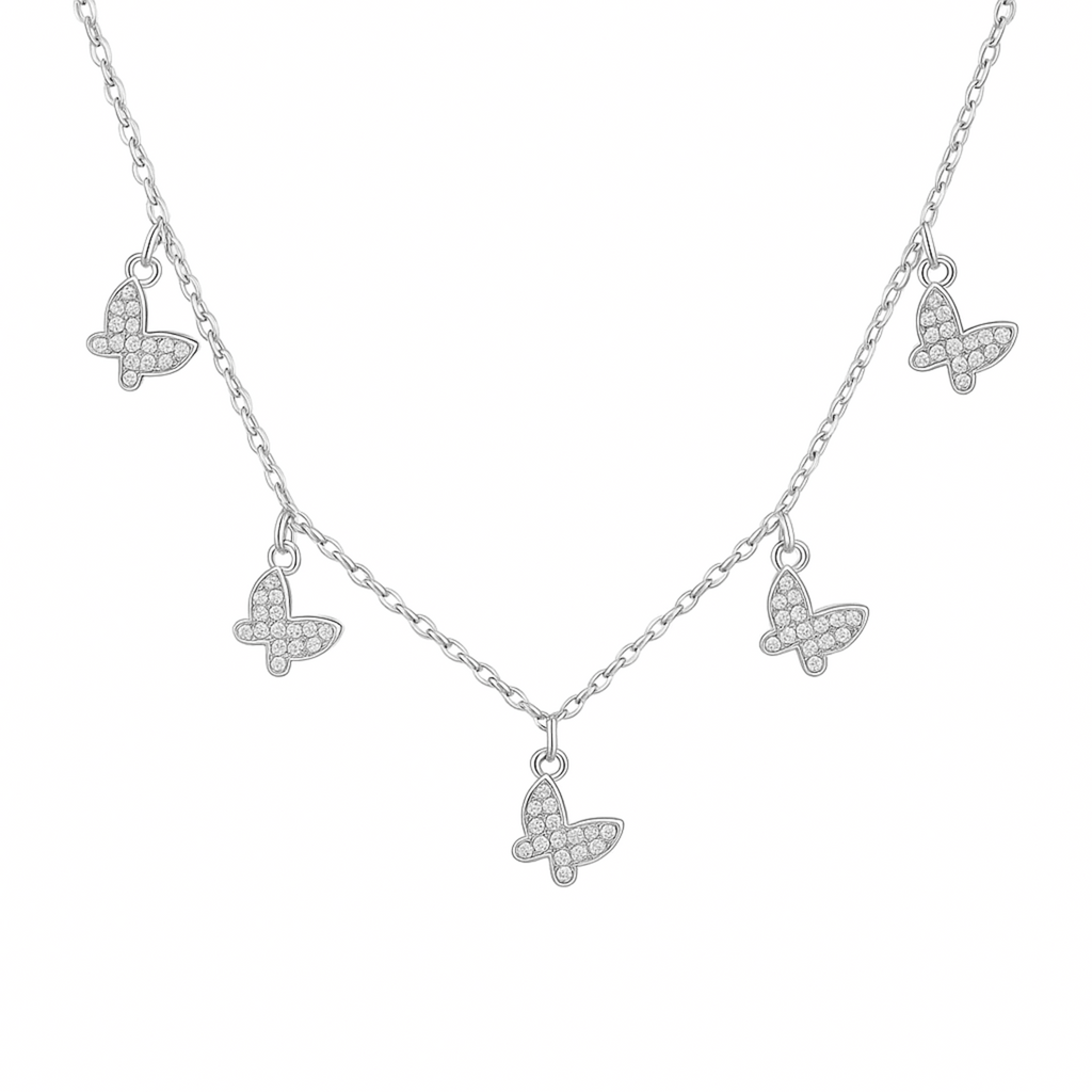 Silver Flutter Five Chain Pendant