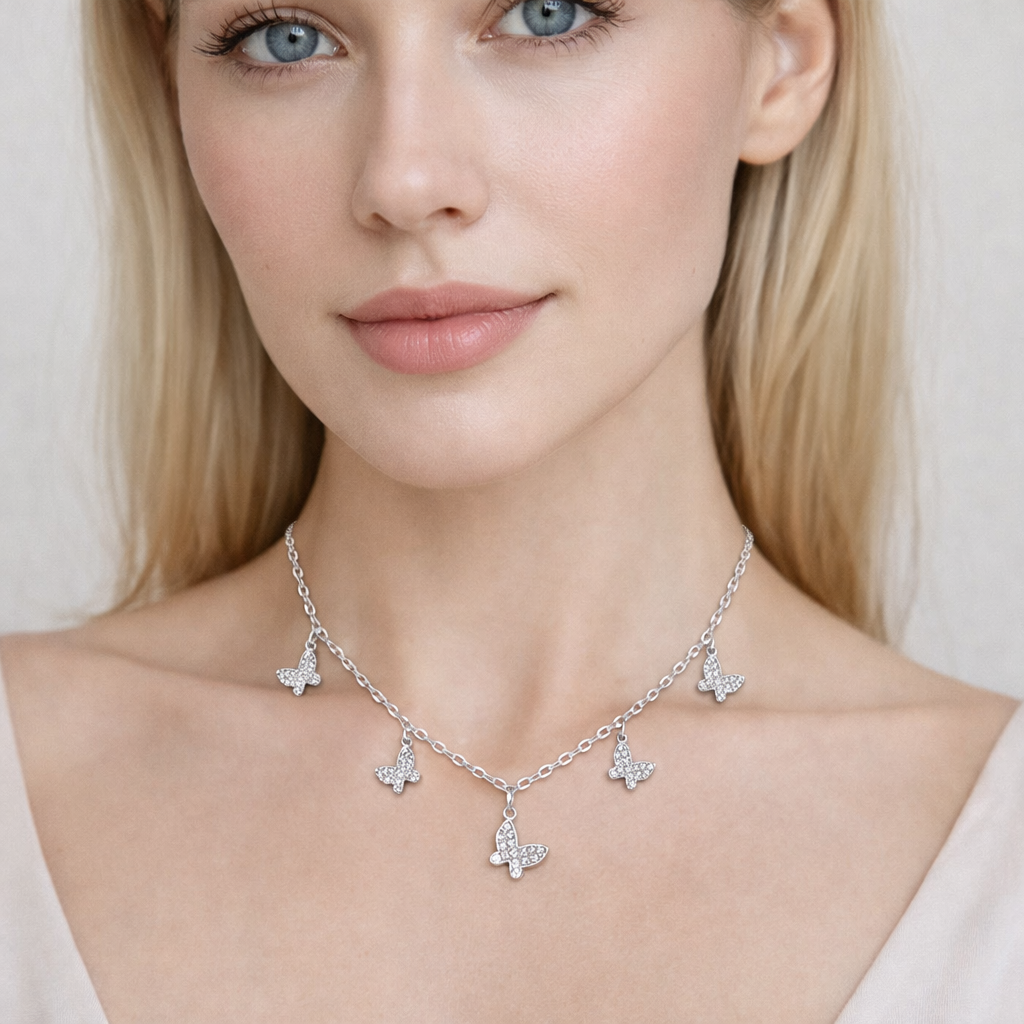 Silver Flutter Five Chain Pendant