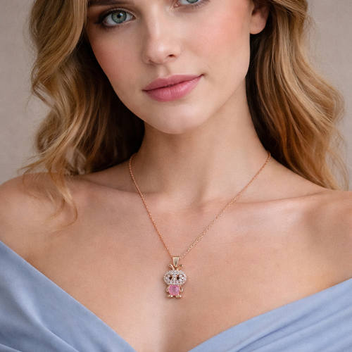 Rosé Bunny Sparkle Pendant