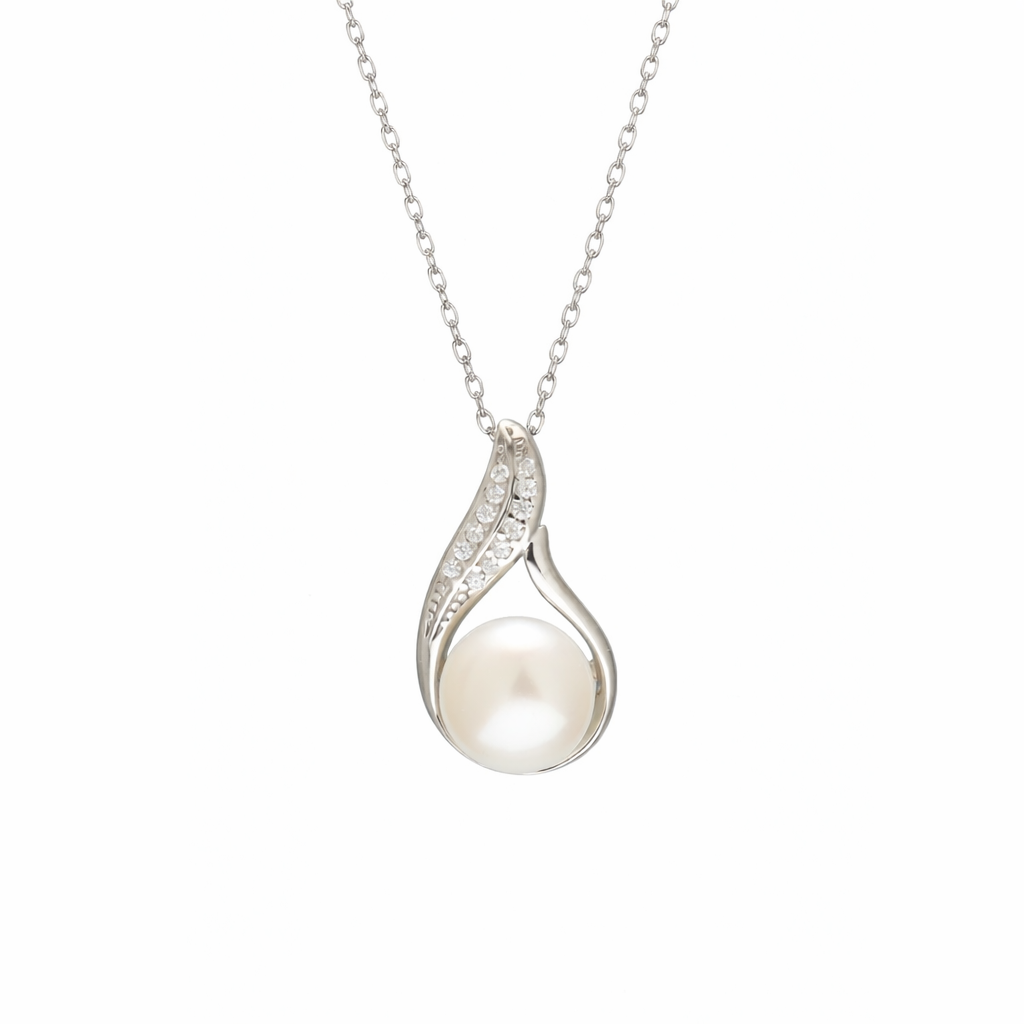 Serene Pearl Flame Pendant