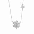 Silver Crystal Flake Chain Pendant