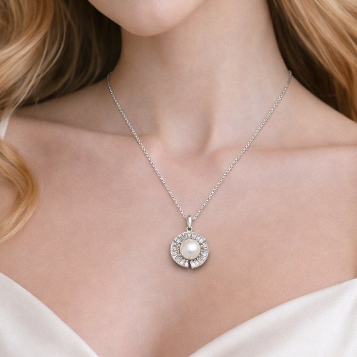 Pearl Radiance Halo Pendant