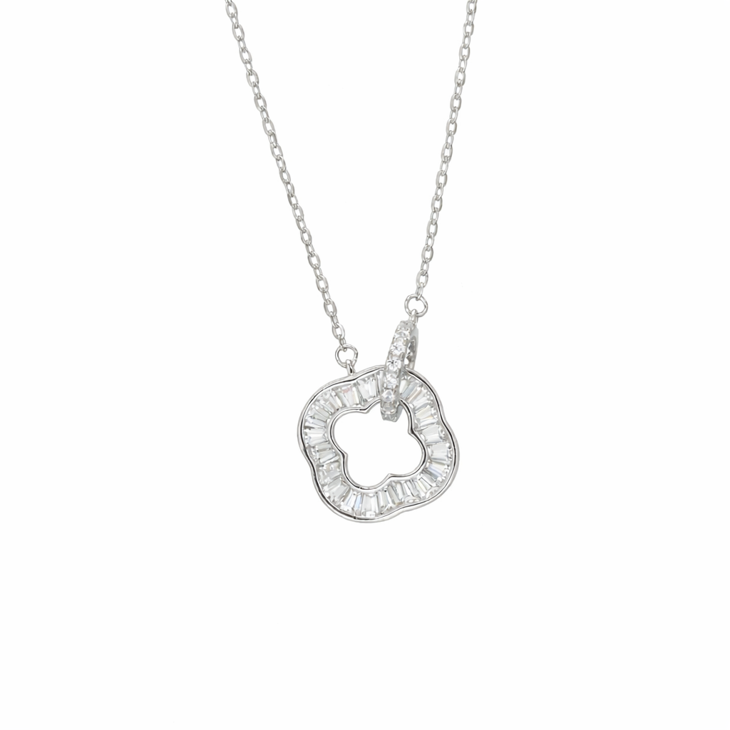 Crystal Clover Loop Pendant