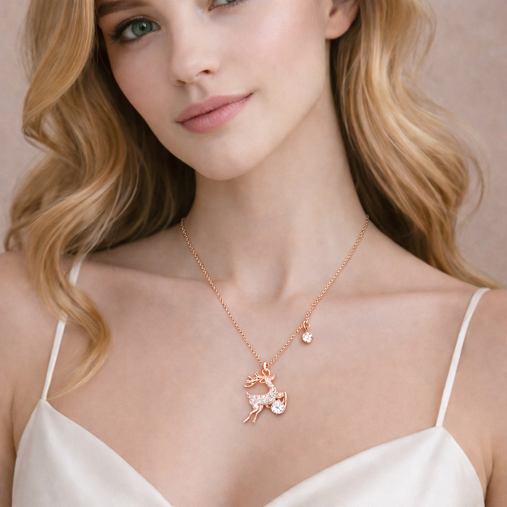 Golden Starlight Deer Pendant