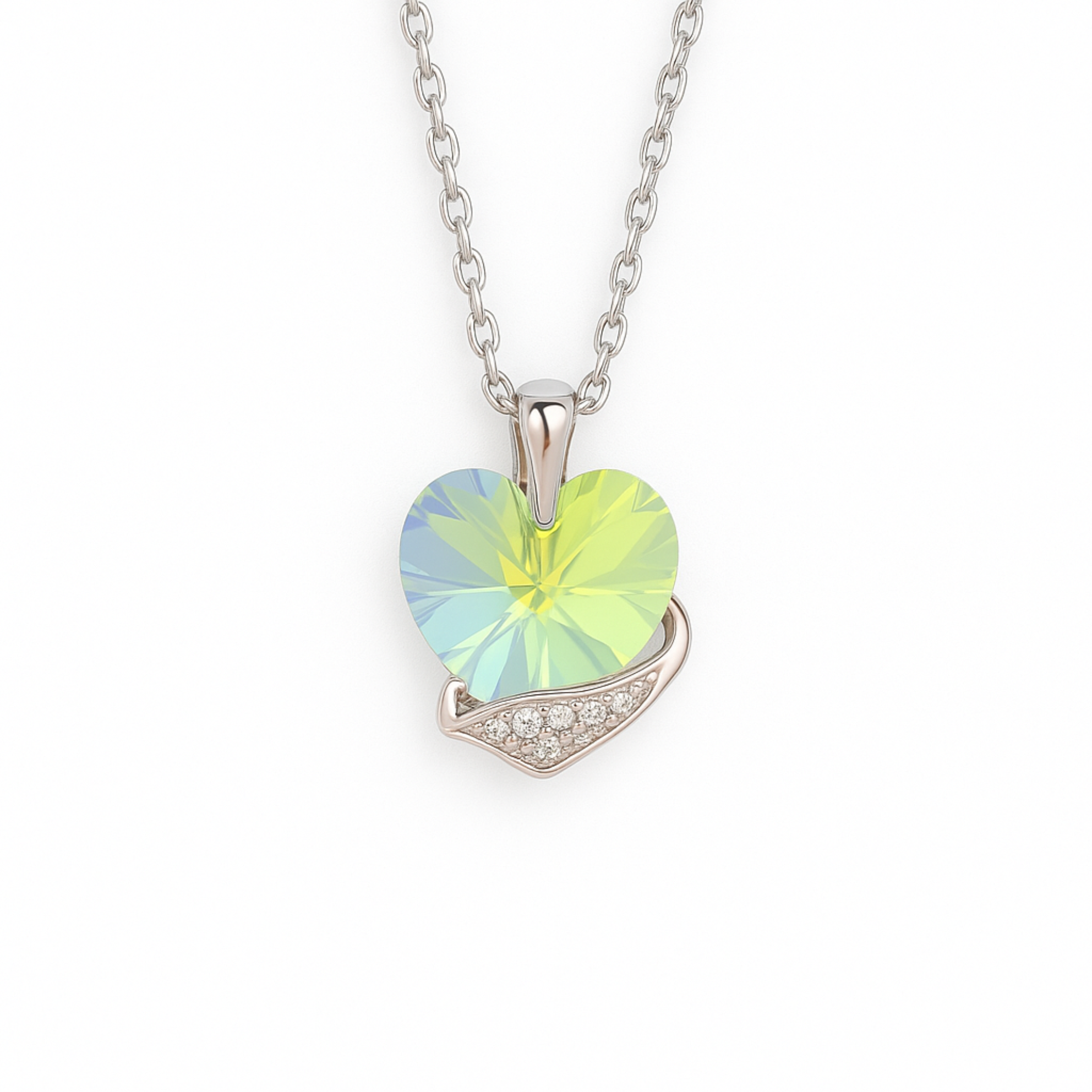 Silver Verdessa Heart Chain Pendant