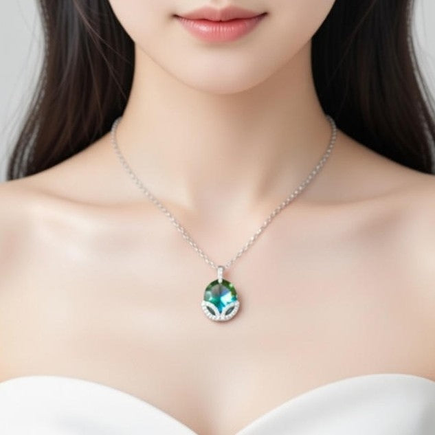 Aurora Leaf Glow Pendant