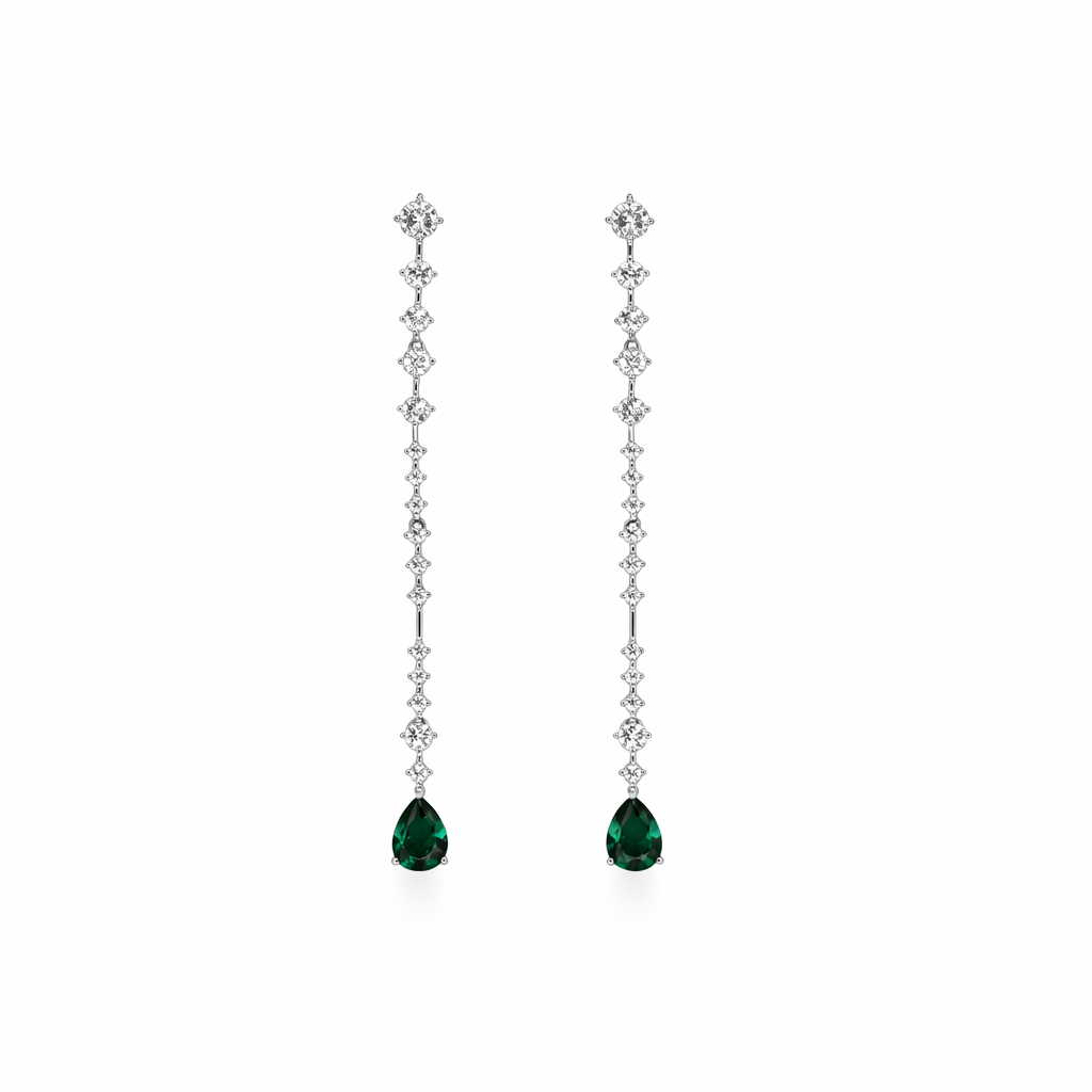 Emerald Cascade Drop Earrings