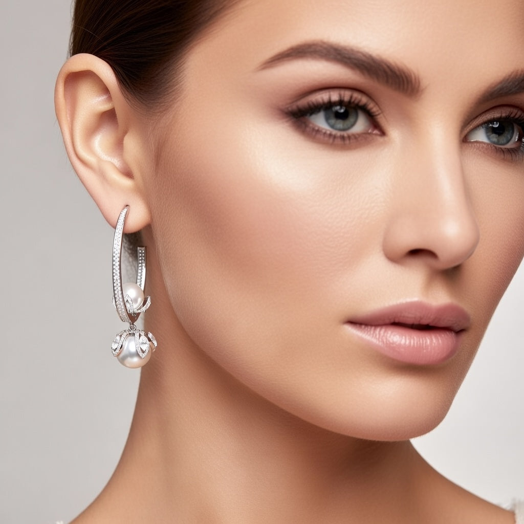 Pearl Vine Drop Earrings