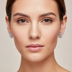 Silver Sunburst Stud Earrings