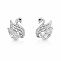 Swan Grace Diamond Stud Earrings