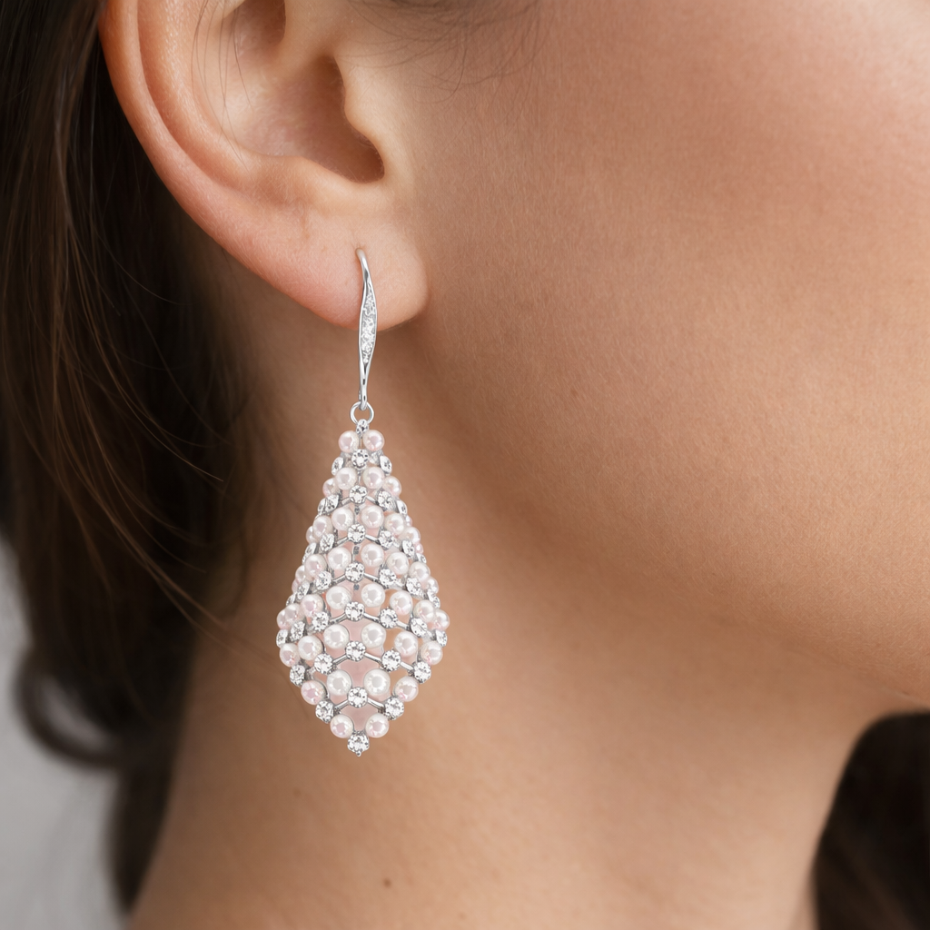 Blush Cascade Teardrop Earrings