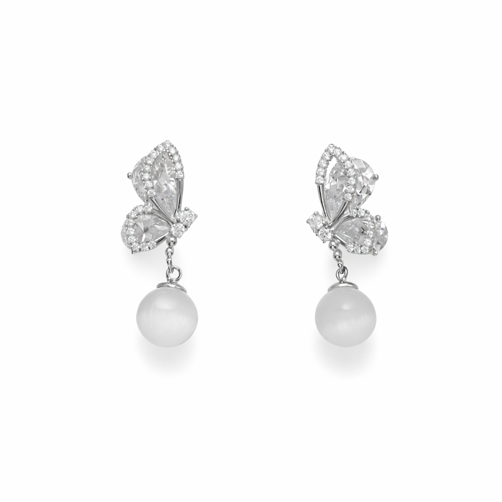 Pearl Whisper Butterfly Earrings