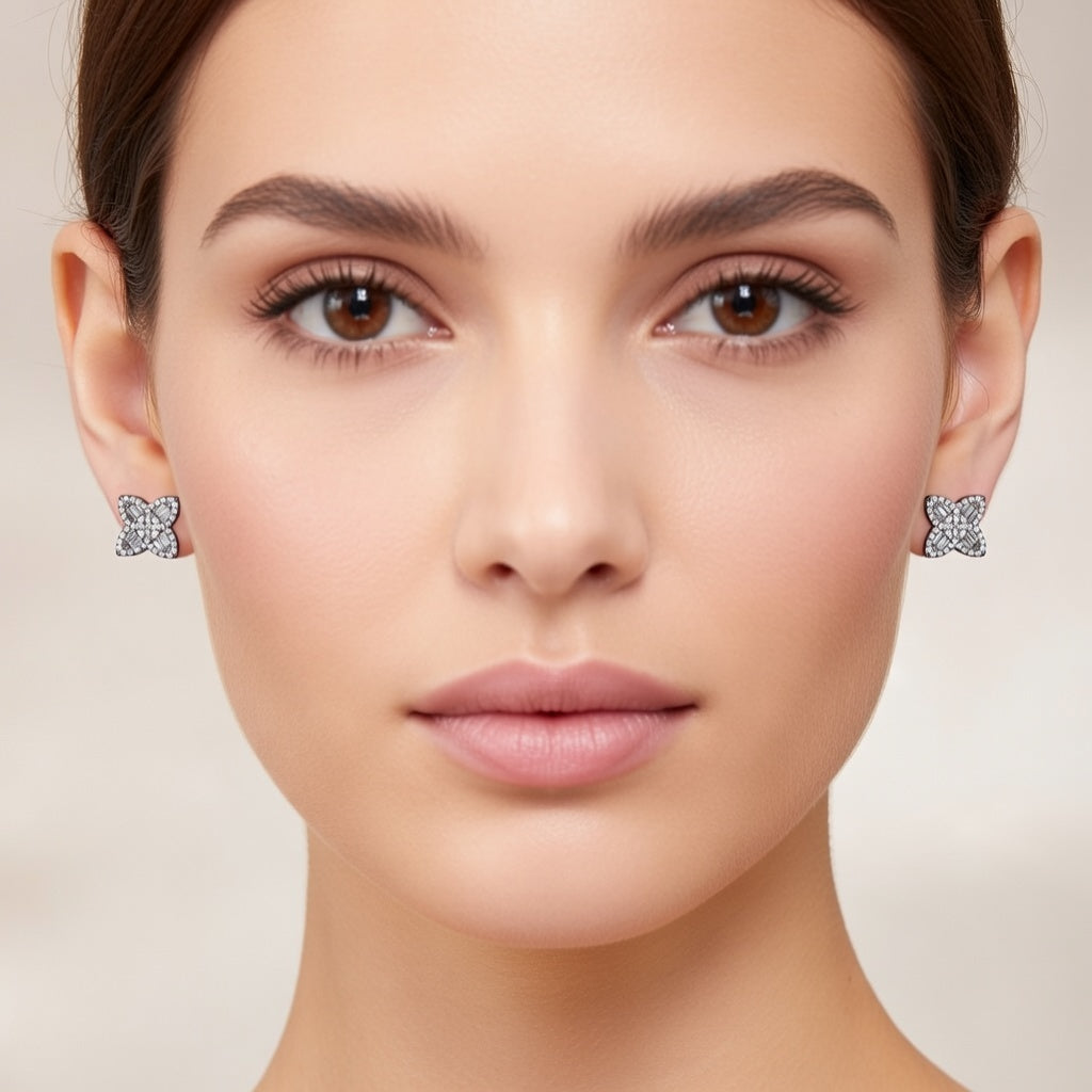 Crystal Bloom Stud Earrings