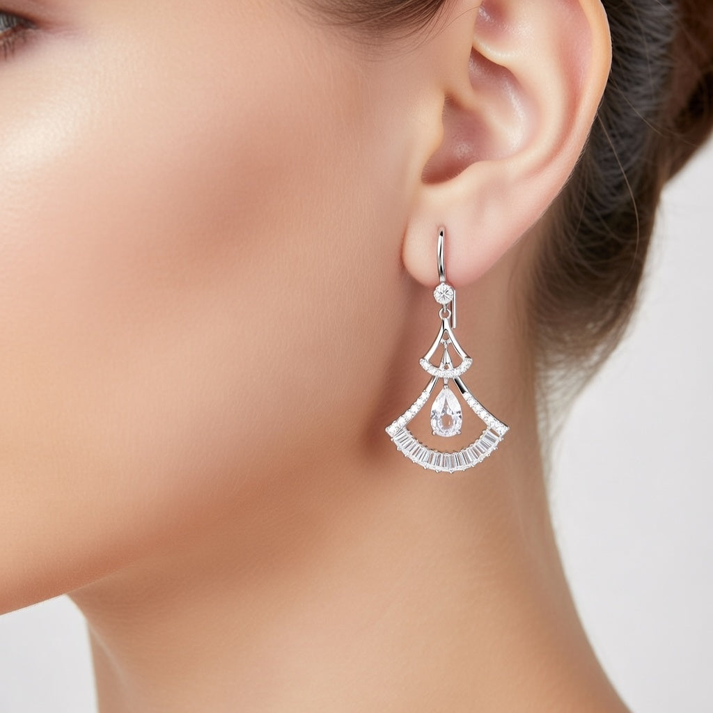 Regal Teardrop Arch Earrings