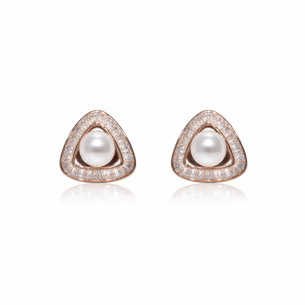Pearl Trinity Halo Studs