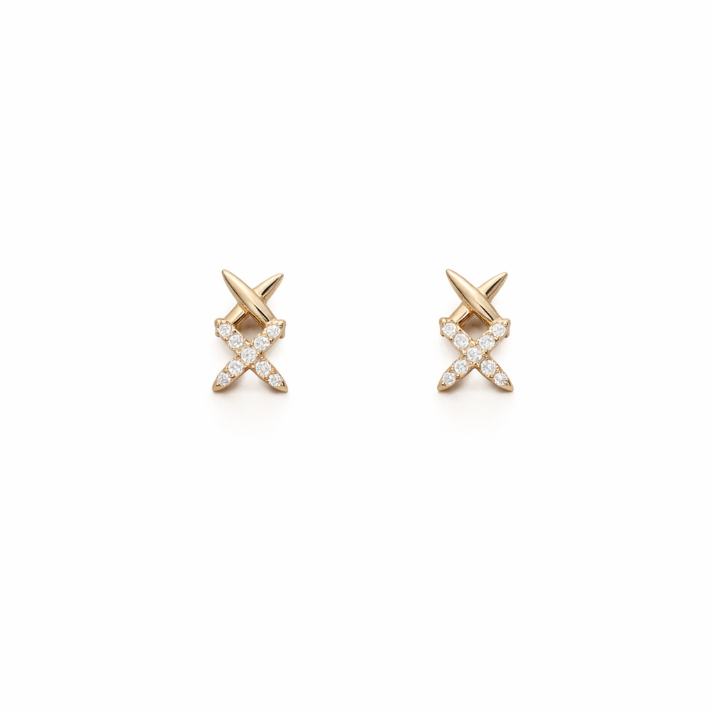 Rose tone Cross Spark Studs