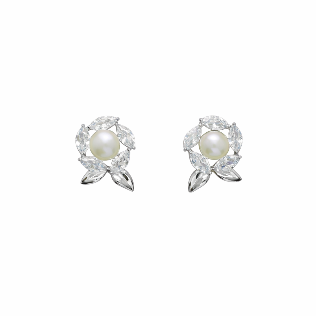 Pearl Bloom Halo Studs
