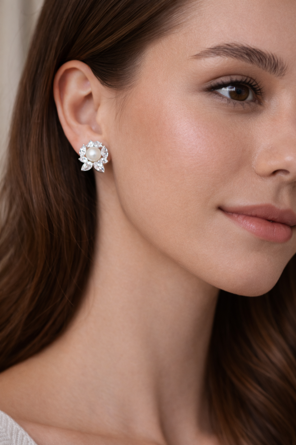 Pearl Bloom Halo Studs