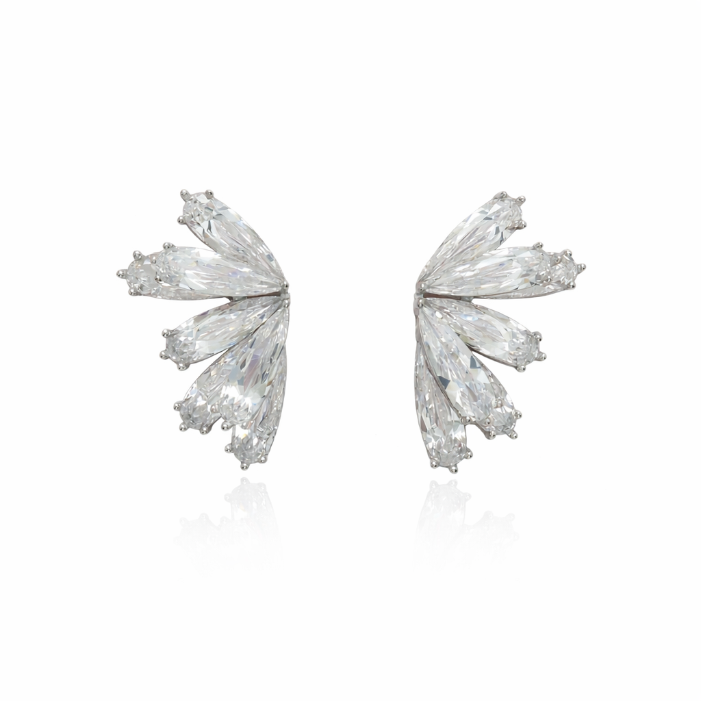 Crystal Wing Stud Earrings