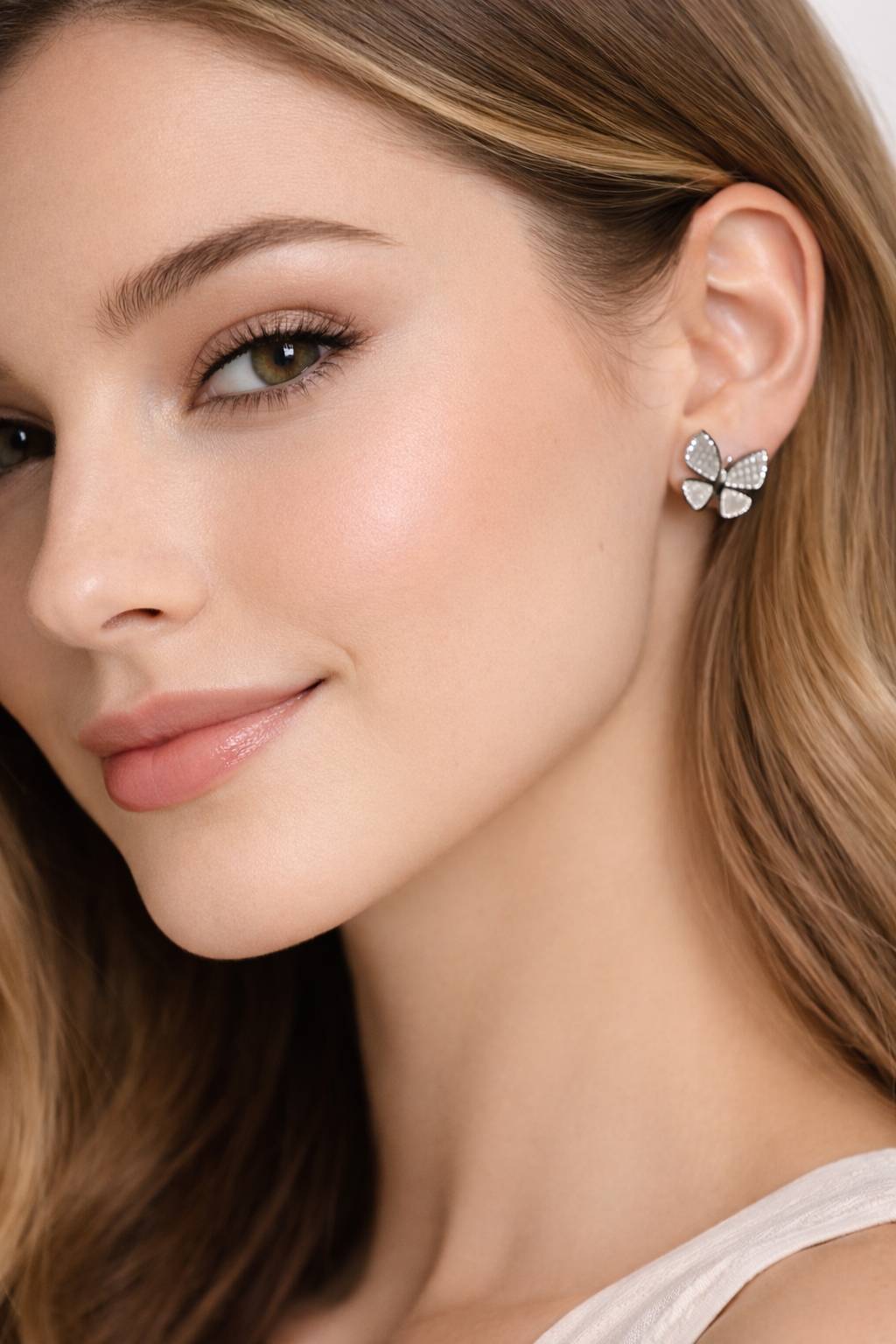 Crystal Flutter Stud Earrings