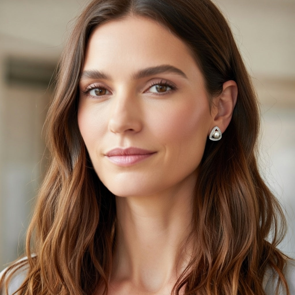 Pearl Prism Stud Earrings