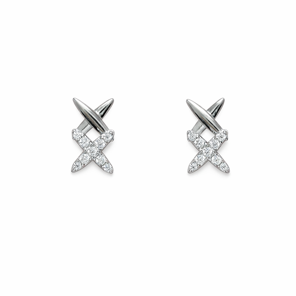 Crossed Spark Stud Earrings