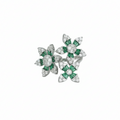 Silver Emerald Bloom Ring