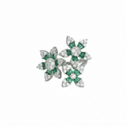 Silver Emerald Bloom Ring