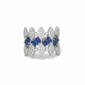 Silver Blue Diamond Ring