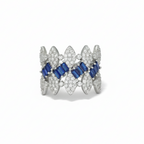 Silver Blue Diamond Ring