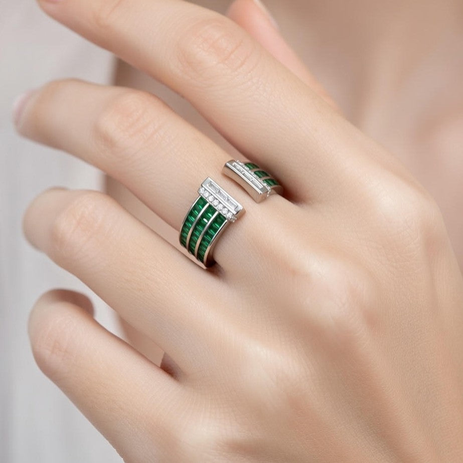 Verdant Axis Open Ring