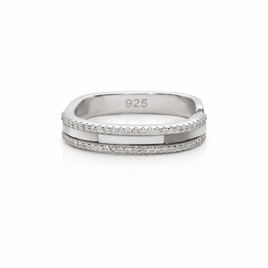 Dual Pavé Classic Band Ring