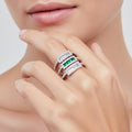 Emerald Axis Open Ring