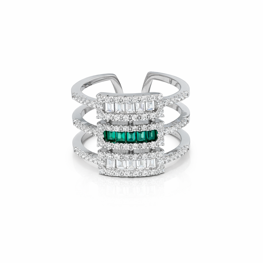 Emerald Axis Open Ring