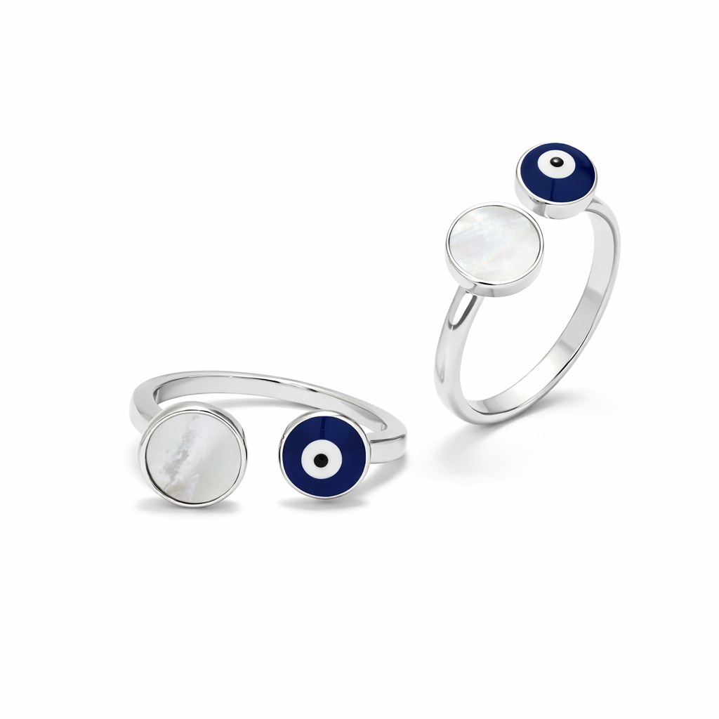 Evil Eye Harmony Dual-Stone Toe Ring