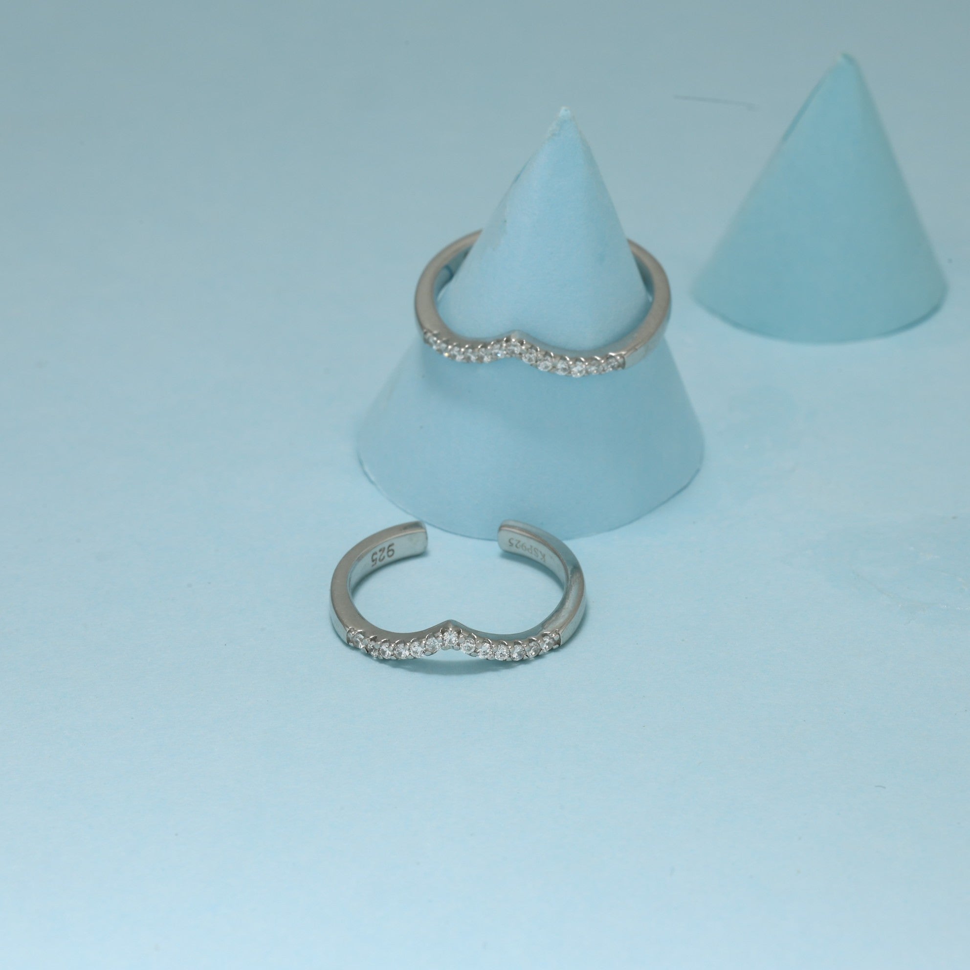 Silver CurveLite Diamond Toe Ring