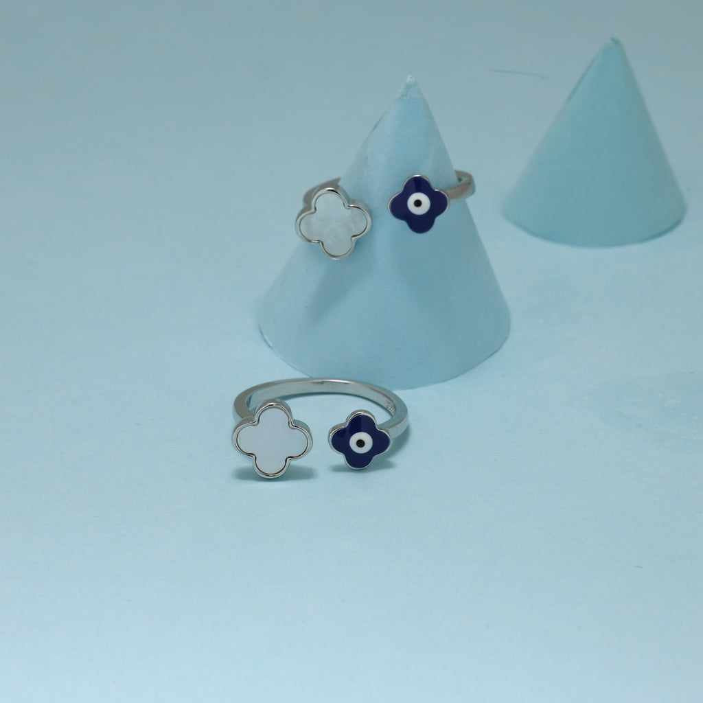 Silver MysticPearl Evil Eye Toe Ring