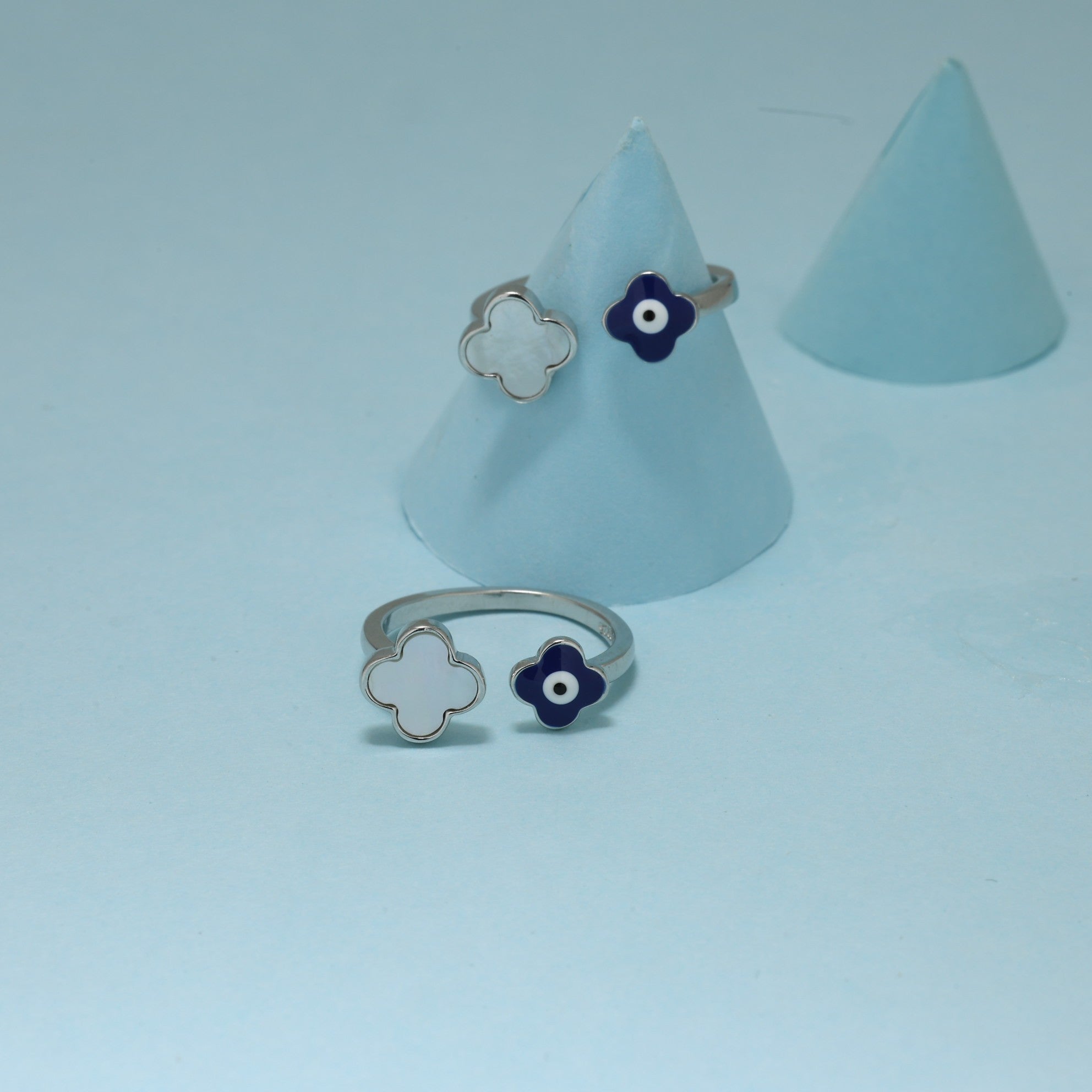 Silver MysticPearl Evil Eye Toe Ring