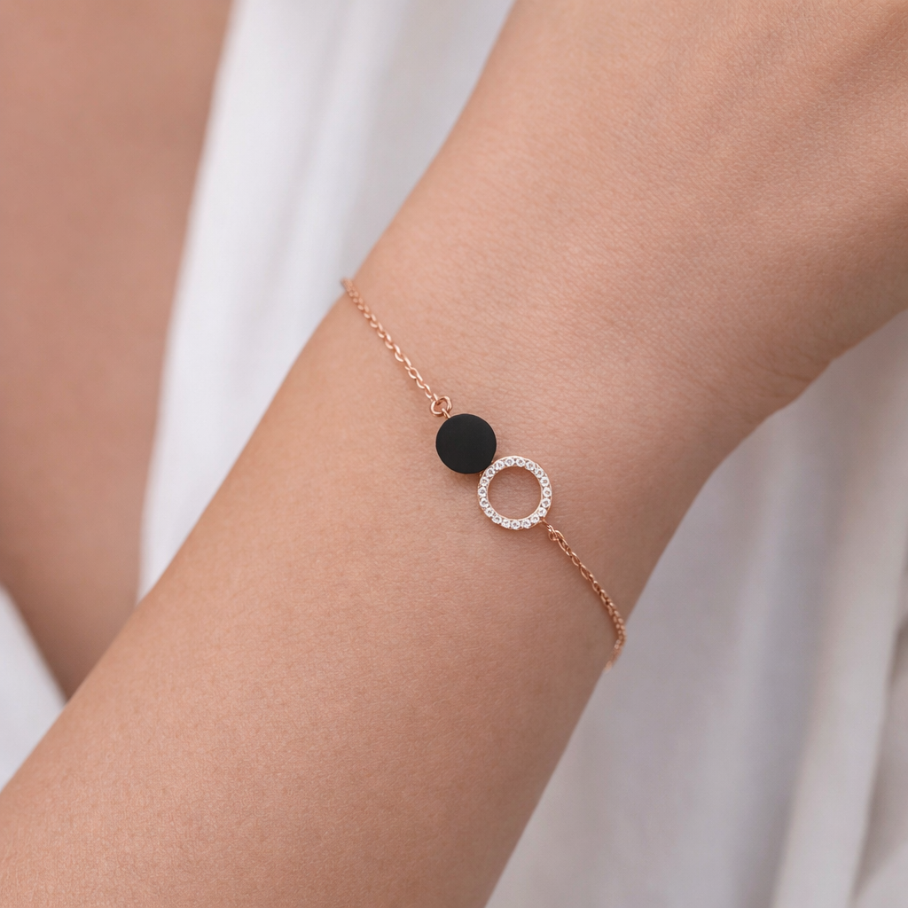 Eclipse Circle Charm Bracelet