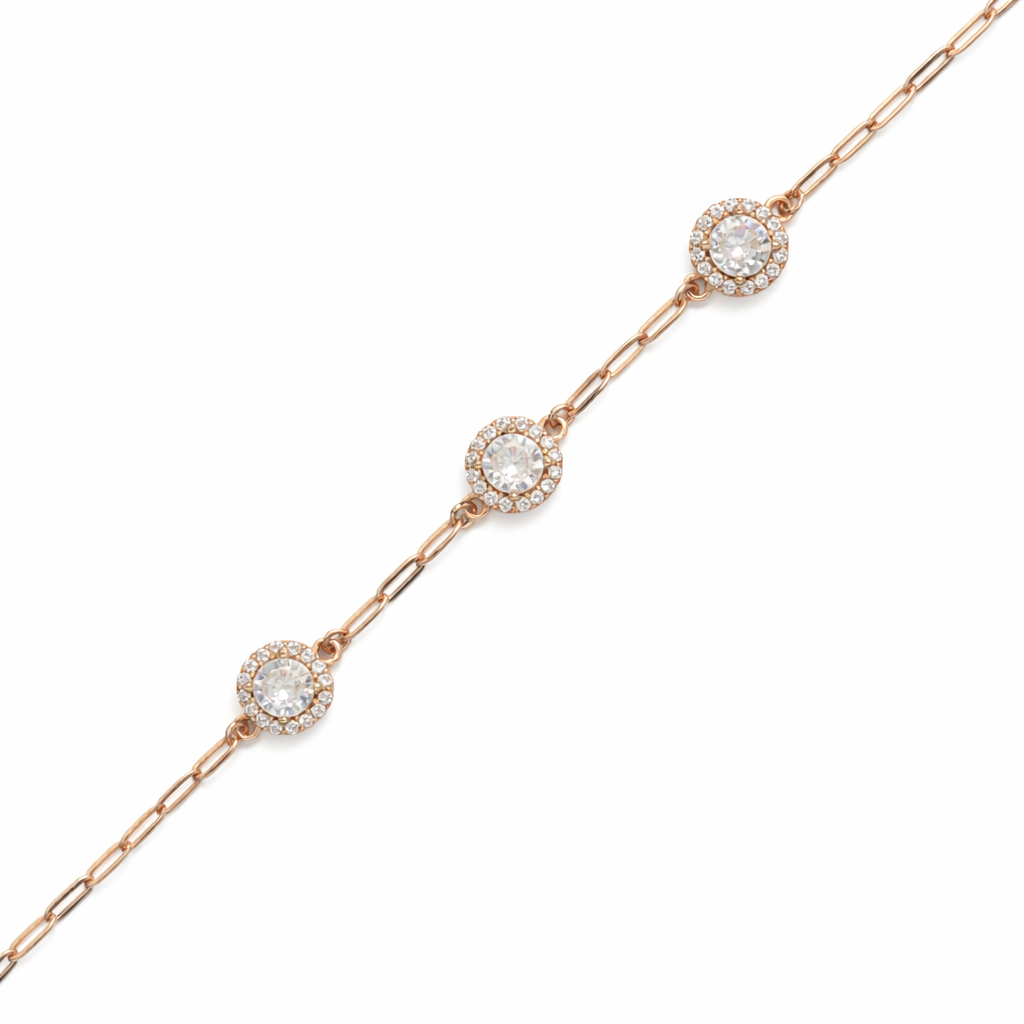 Radiant Trio Halo Bracelet