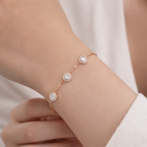 Radiant Trio Halo Bracelet