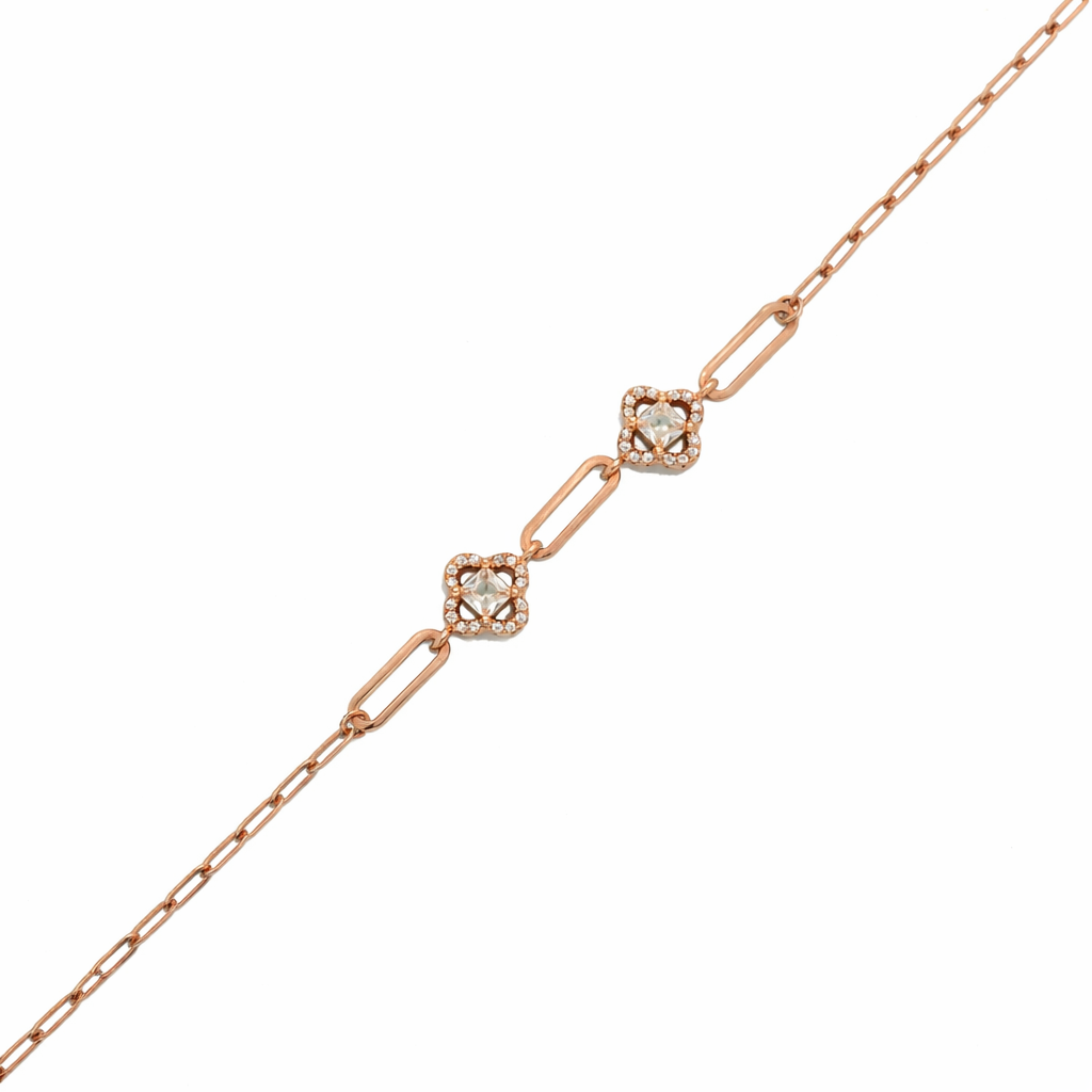 Floral Halo Link Bracelet